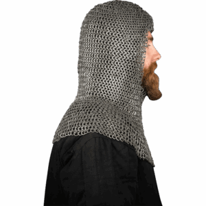 Riveted Steel Chainmail Coif - 9mm Flat Rings