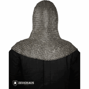 Riveted Steel Chainmail Coif - 9mm Flat Rings