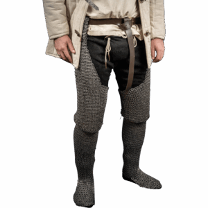 Riveted Steel Chainmail Chausses - 9mm Flat Rings
