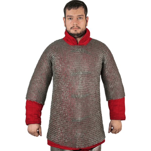 Wedge Riveted Chainmail Haubergeon - 9mm Flat Rings