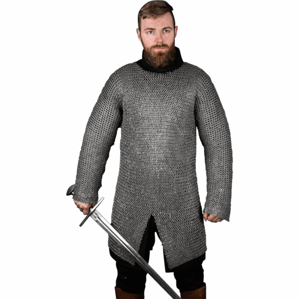 Wedge Riveted Chainmail Hauberk - 9mm Flat Rings