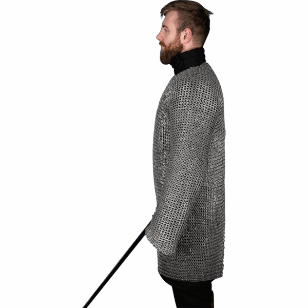 Wedge Riveted Chainmail Hauberk - 9mm Flat Rings