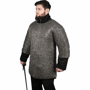 Stainless Steel Riveted Chainmail Haubergeon - 9mm Flat Rings