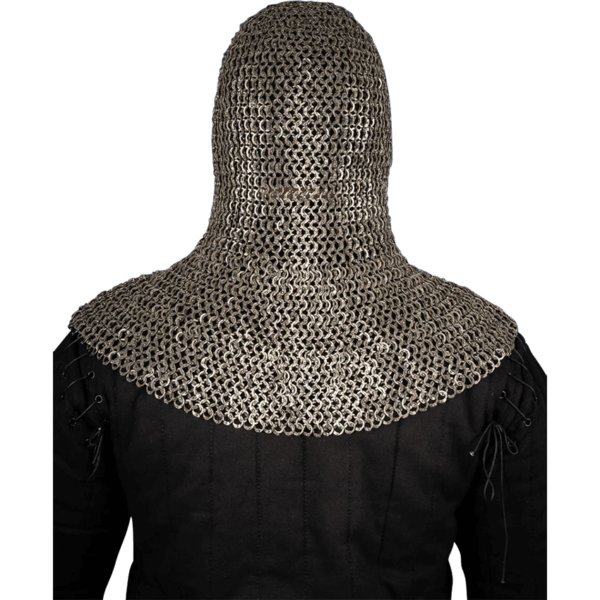 Stainless Steel Riveted Chainmail Hood - 9mm Flat Rings