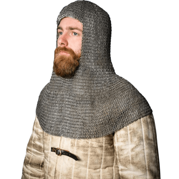 Riveted Chainmail Coif - 6mm Flat Rings