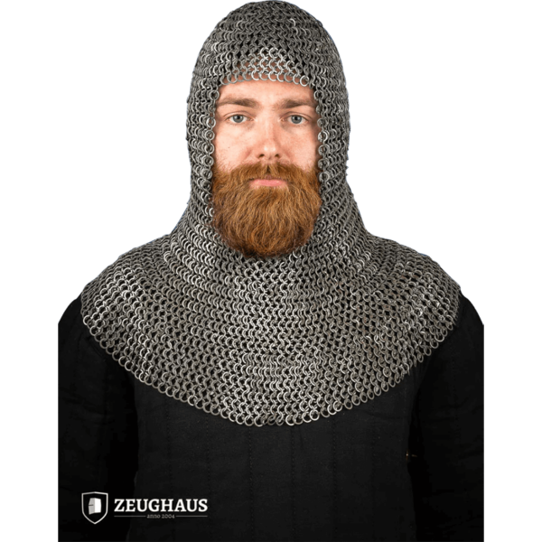 Titanium Riveted Chainmail Coif - 9mm Flat Rings