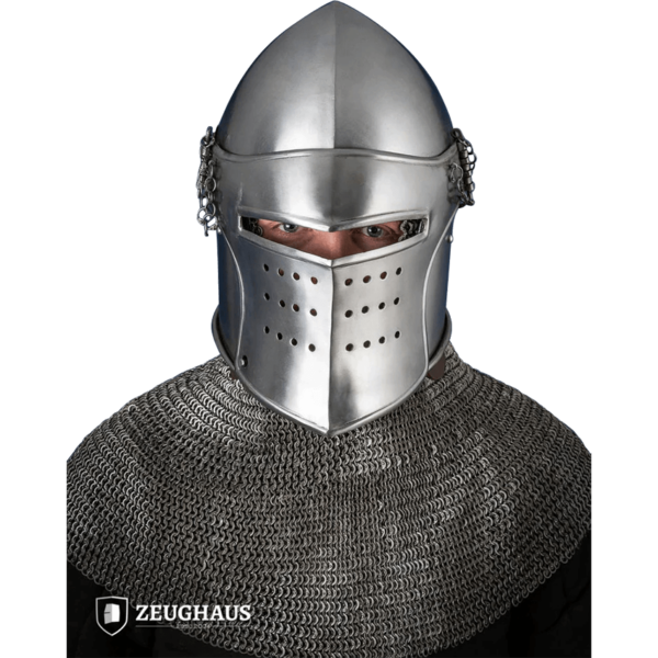 Late Medieval Avenger Bascinet Helmet - Polished