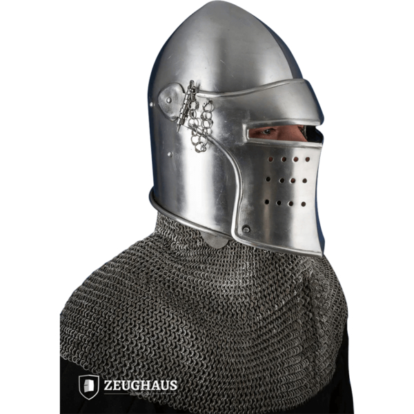 Late Medieval Avenger Bascinet Helmet - Polished