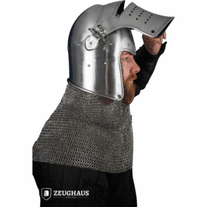 Late Medieval Avenger Bascinet Helmet - Polished
