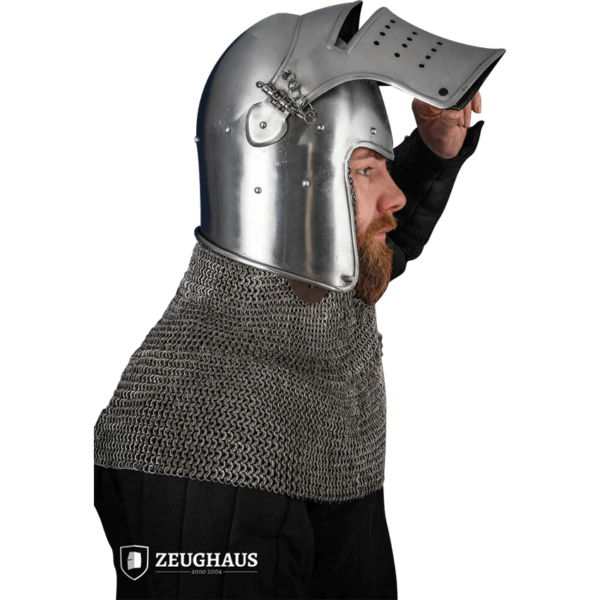 Late Medieval Avenger Bascinet Helmet - Polished