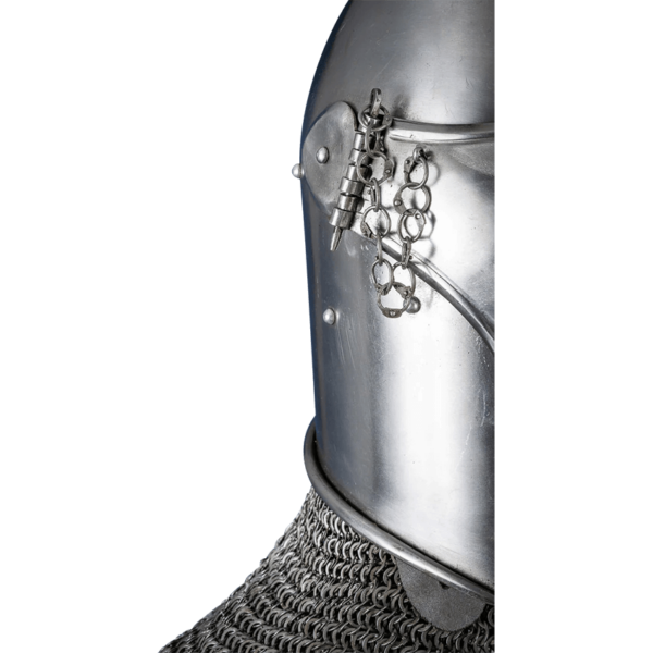 Late Medieval Avenger Bascinet Helmet - Polished