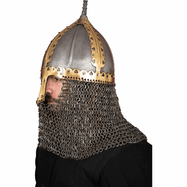 Rus Helmet with Riveted Aventail - Antiqued