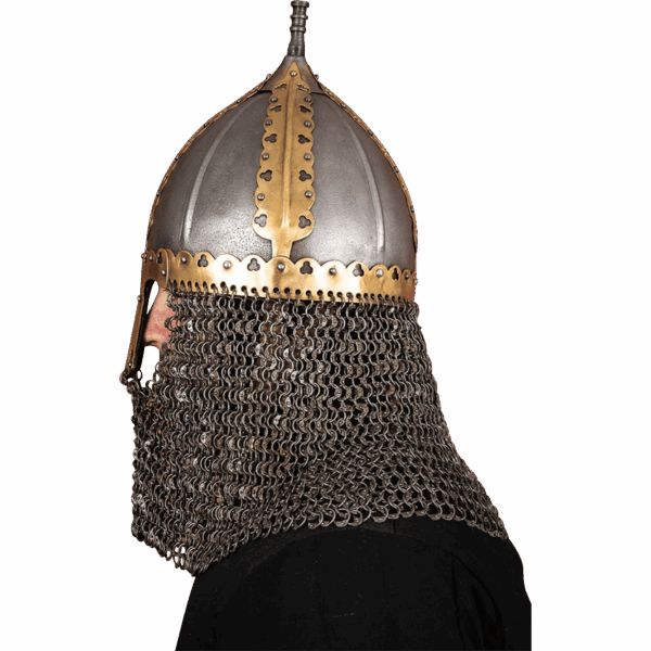 Rus Helmet with Riveted Aventail - Antiqued