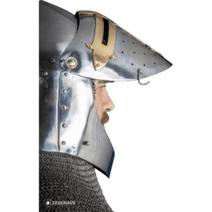 Brass Cross Sugar Loaf Helmet with Visor - Polished