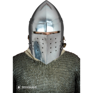 Full Visor Bascinet Helmet - Polished