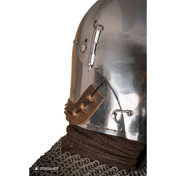 Medieval Bascinet Helmet with Visor - Polished