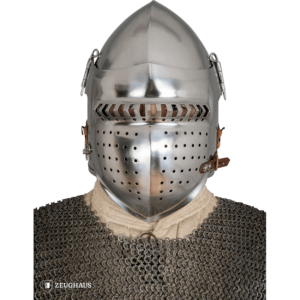 Knights Bascinet Helmet with Visor - Polished