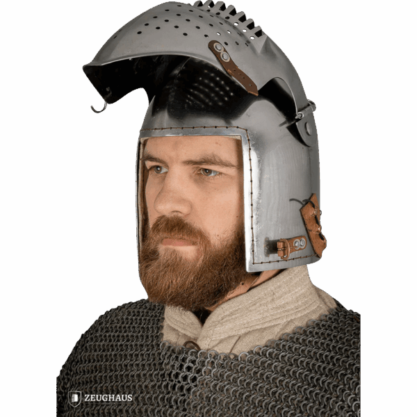 Knights Bascinet Helmet with Visor - Polished