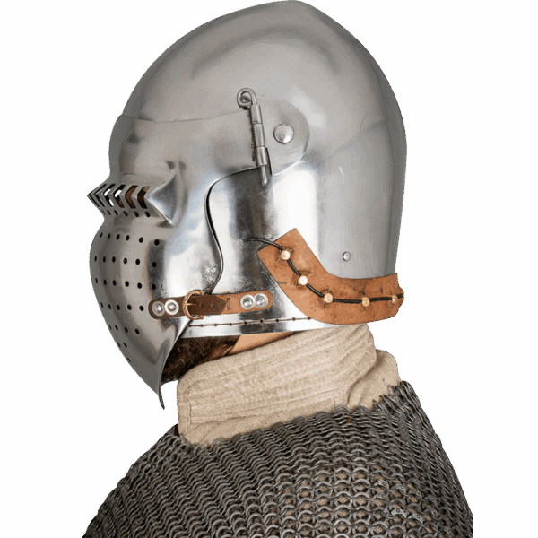 Knights Bascinet Helmet with Visor - Polished