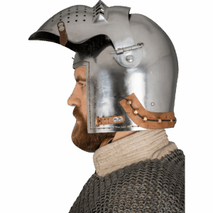 Knights Bascinet Helmet with Visor - Polished