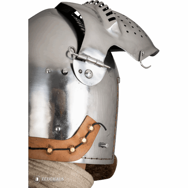 Knights Bascinet Helmet with Visor - Polished