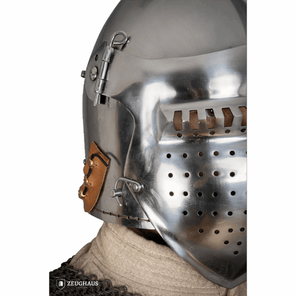 Knights Bascinet Helmet with Visor - Polished