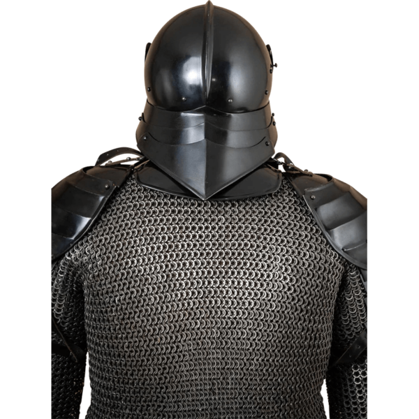 15th Century German Sallet Helmet - Blackened