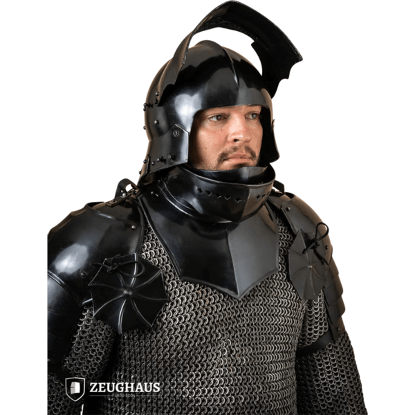 15th Century German Sallet Helmet - Blackened