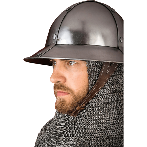 Medieval Kettle Hat Helmet - Polished
