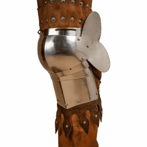 Steel and Suede Splinted Leg Armor - Brown