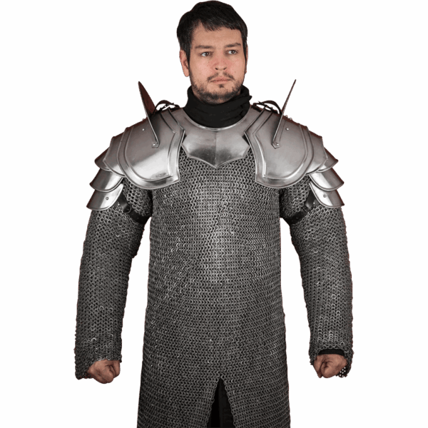 Bladebreaker Warrior Steel Pauldrons - Polished