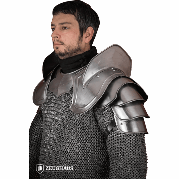 Bladebreaker Warrior Steel Pauldrons - Polished