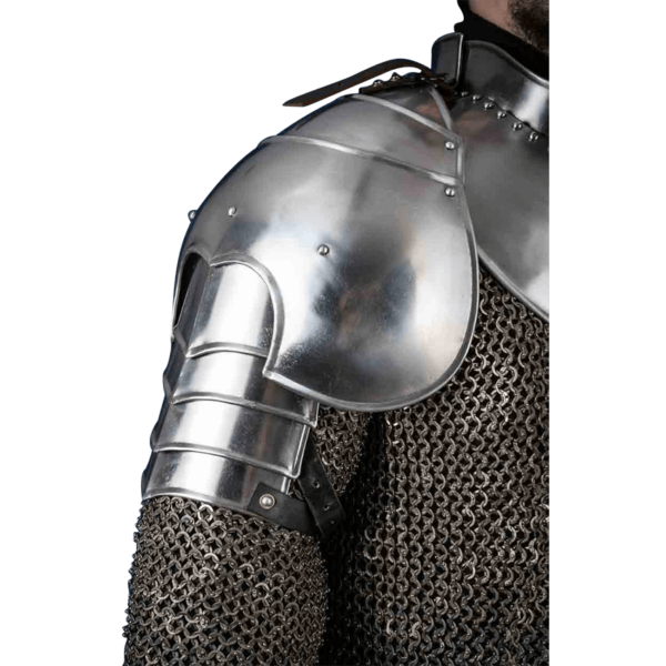 Knight Steel Pauldrons - Polished
