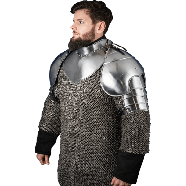 Knight Steel Pauldrons - Polished