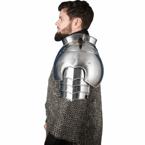 Knight Steel Pauldrons - Polished