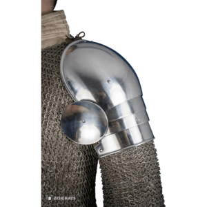 15th Century Pauldrons with Besagew - Polished