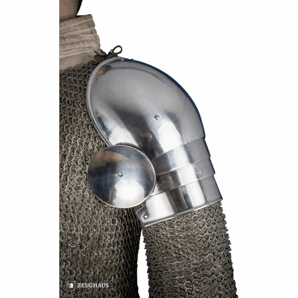 15th Century Pauldrons with Besagew - Polished