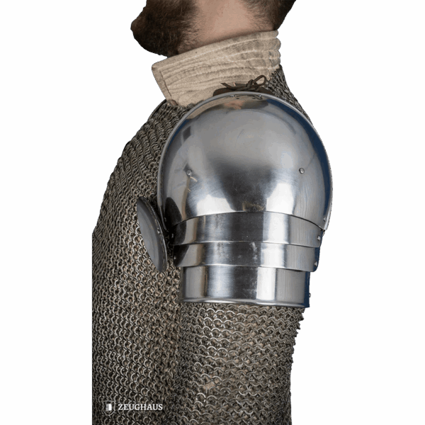 15th Century Pauldrons with Besagew - Polished