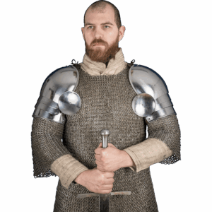 15th Century Pauldrons with Besagew - Polished