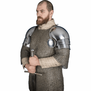 15th Century Pauldrons with Besagew - Polished