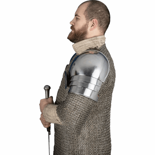 15th Century Pauldrons with Besagew - Polished