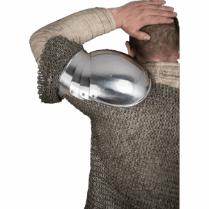 15th Century Pauldrons with Besagew - Polished
