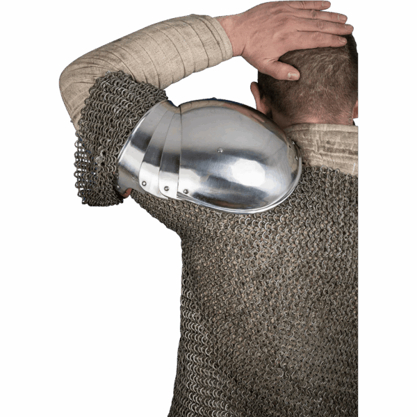 15th Century Pauldrons with Besagew - Polished