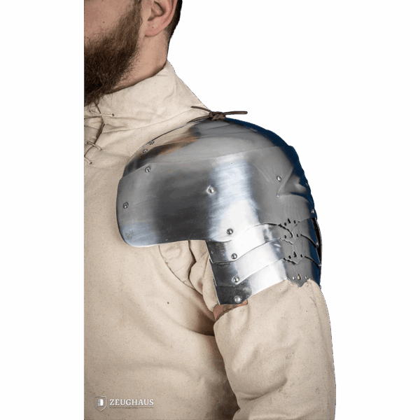 German Steel Pauldrons - Polished