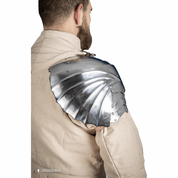 German Steel Pauldrons - Polished