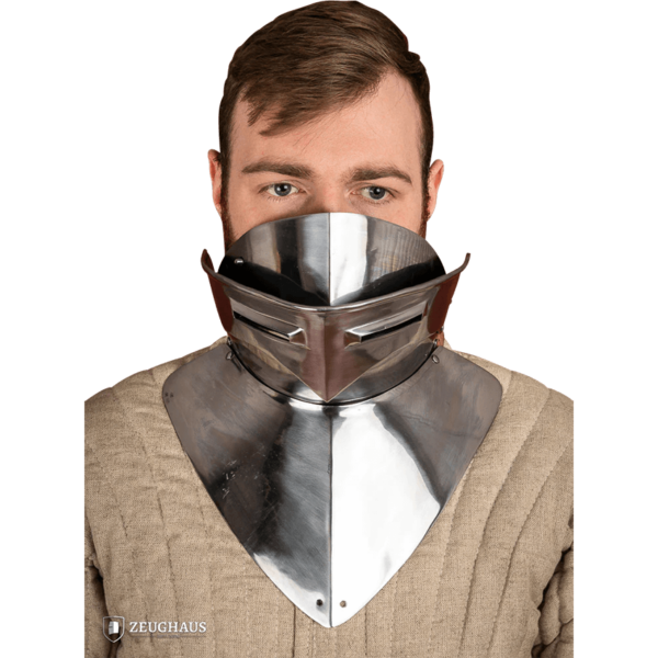 Steel Gorget with Visor - Polished