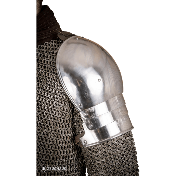 Knights 15th Century Steel Pauldrons - Polished