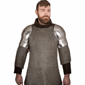 Knights 15th Century Steel Pauldrons - Polished