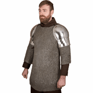 Knights 15th Century Steel Pauldrons - Polished