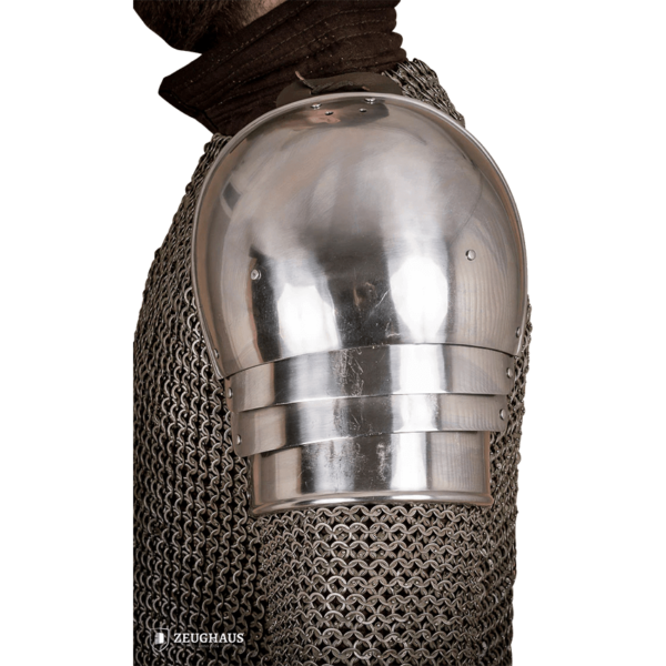 Knights 15th Century Steel Pauldrons - Polished